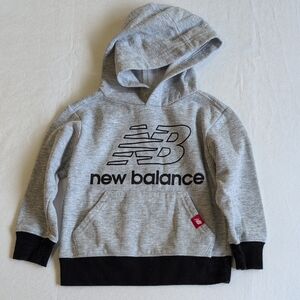 new balance logo comfy hoodie sweatshirt gray & black 3T toddler unisex